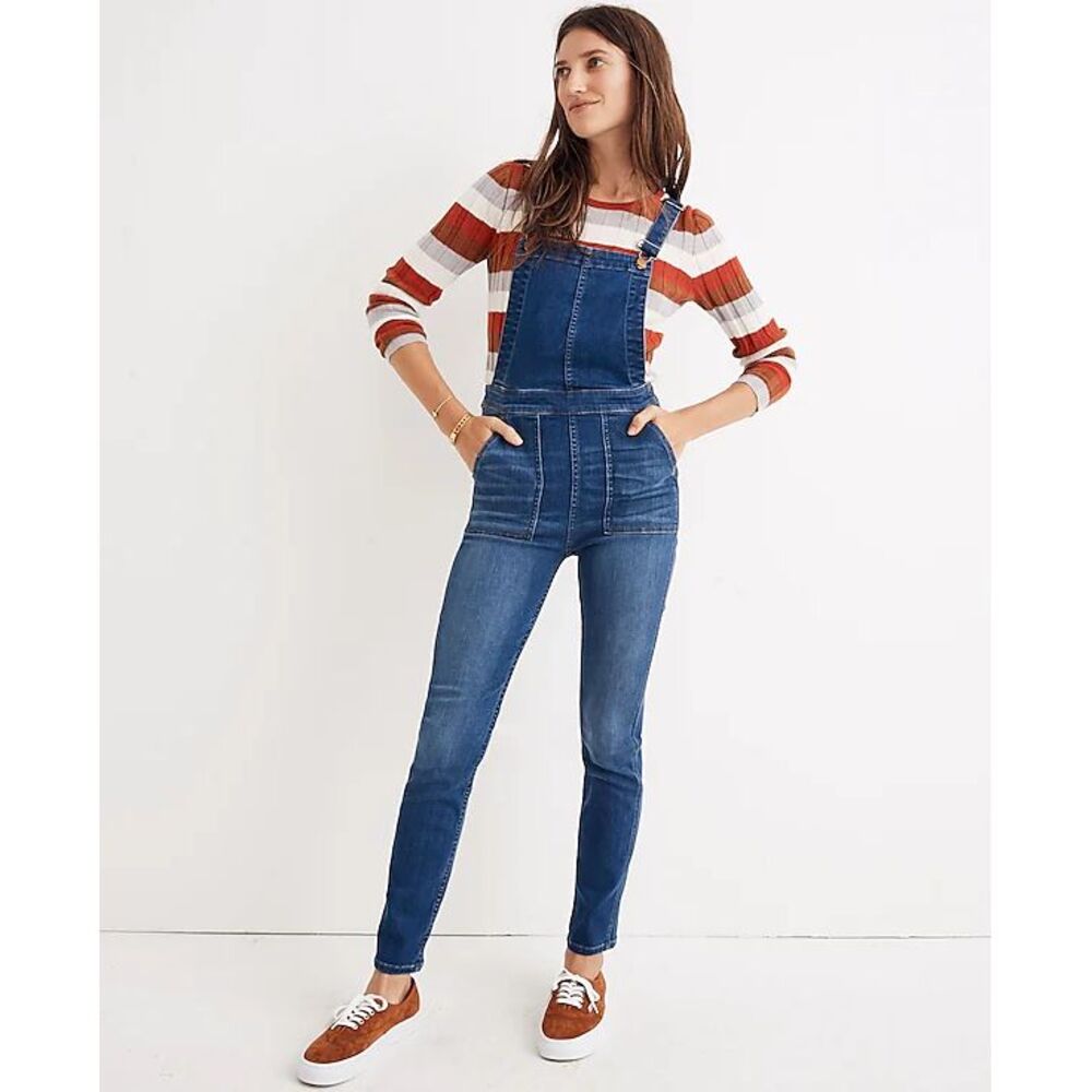 Madewell Skinny Overalls in Santiago‎ Wash Signature Denim Stretch Size XS